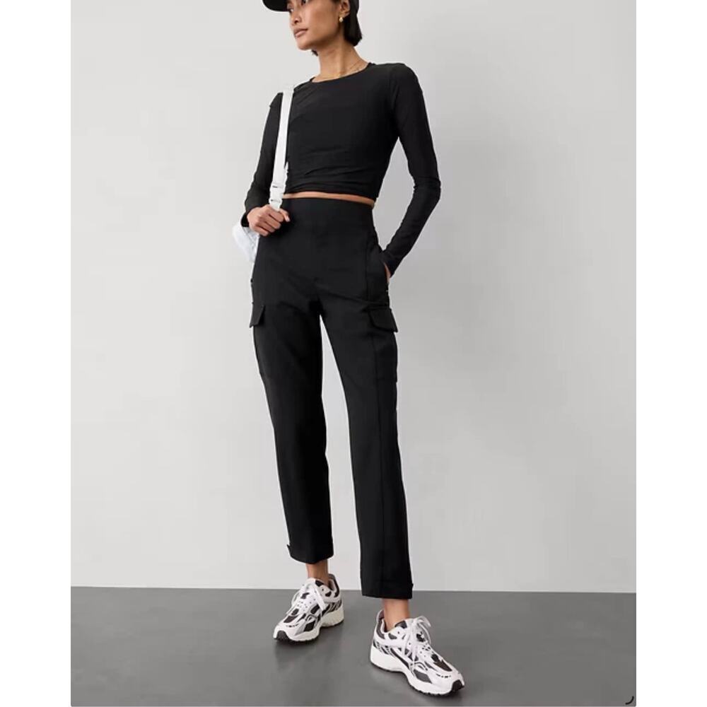 Athleta Endless Cargo High Rise Jogger Pant | Black Size 8  #467187 *EUC